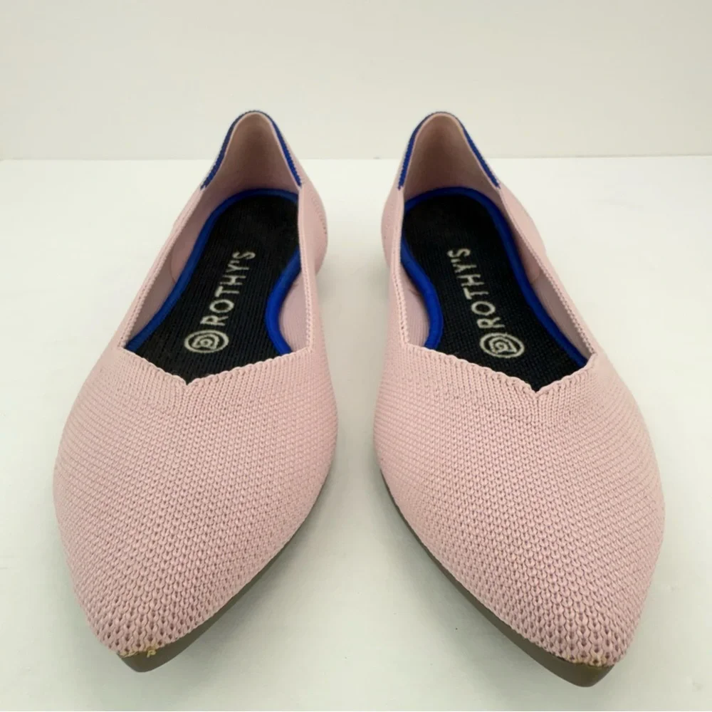 Rothy's size 7.5 Women’s The Point Petal Pink Pointed Toe Slip-On Ballet Flats